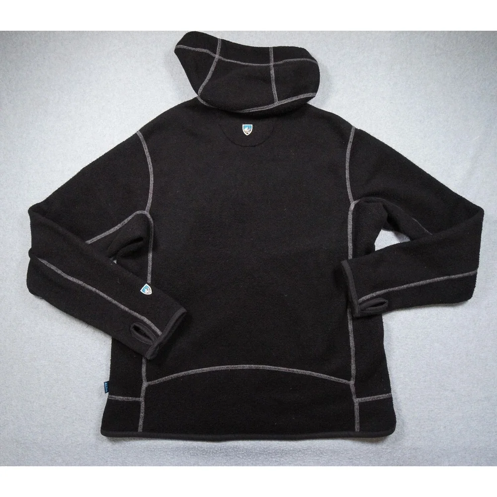 Kuhl Jacket Mens Large Black Interceptr Fleece Hoodie Full Zip Outdoors Adult